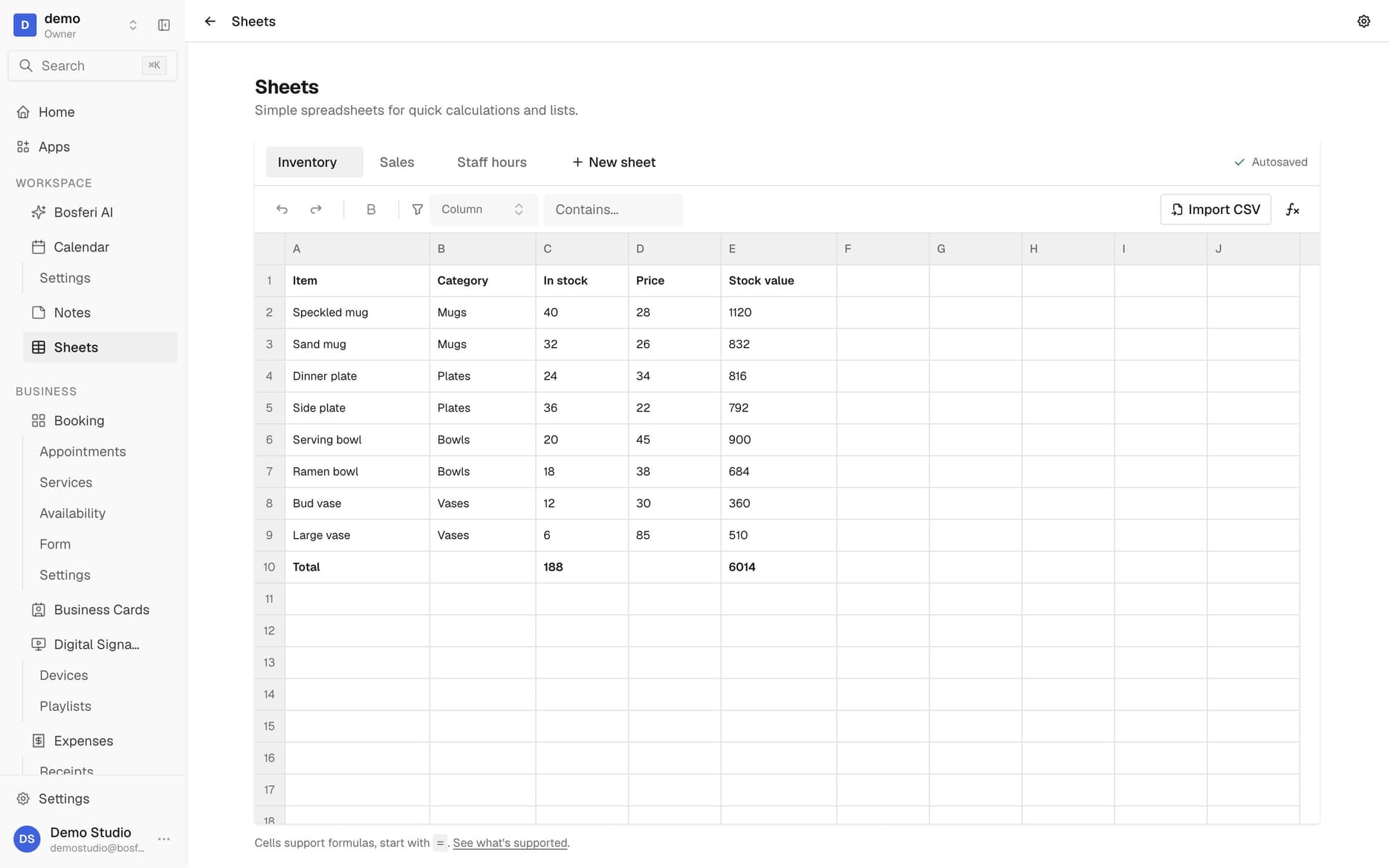 Create a sheet