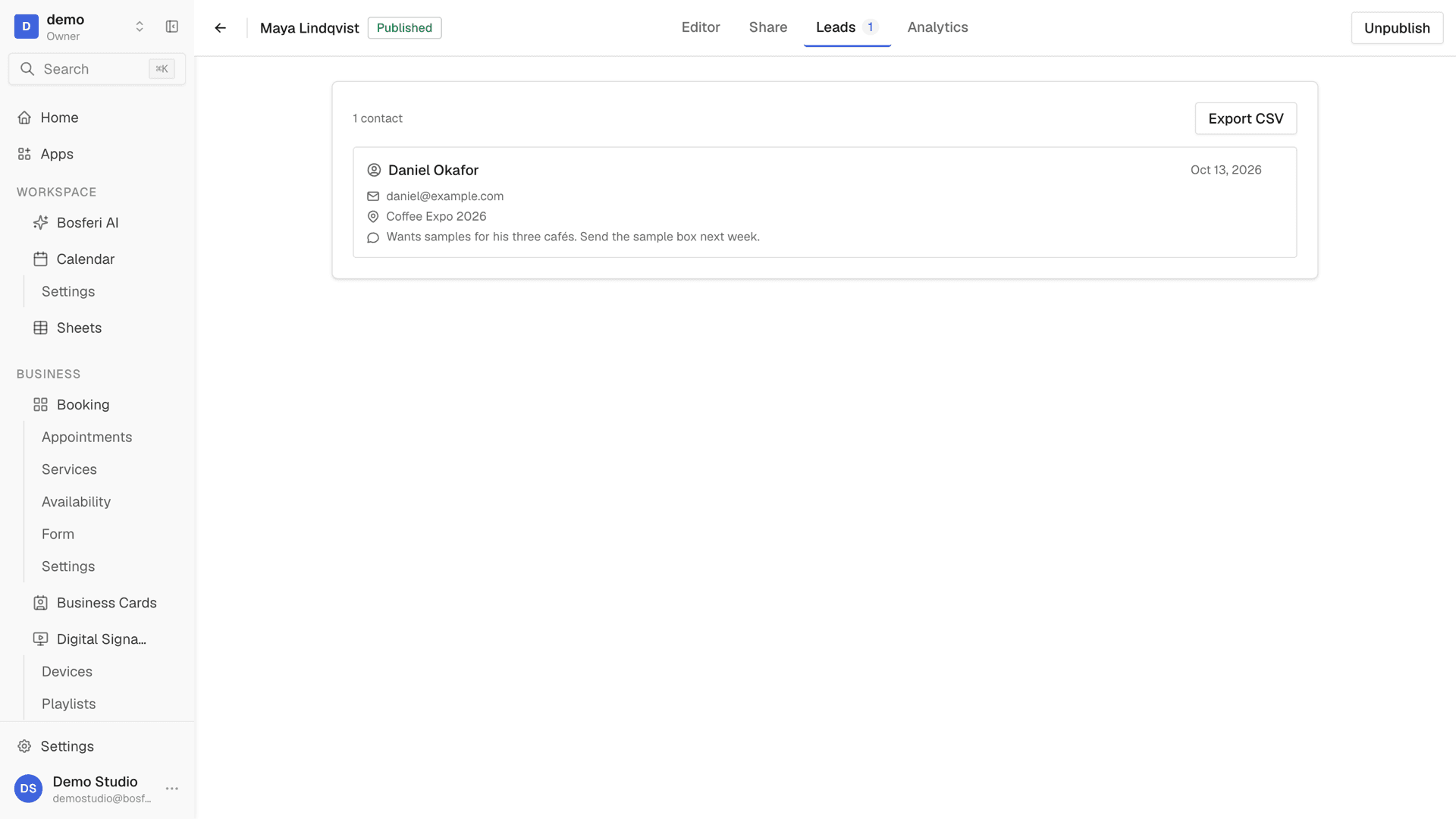 Turn on the contact form and follow up